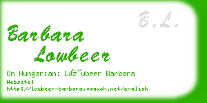 barbara lowbeer business card